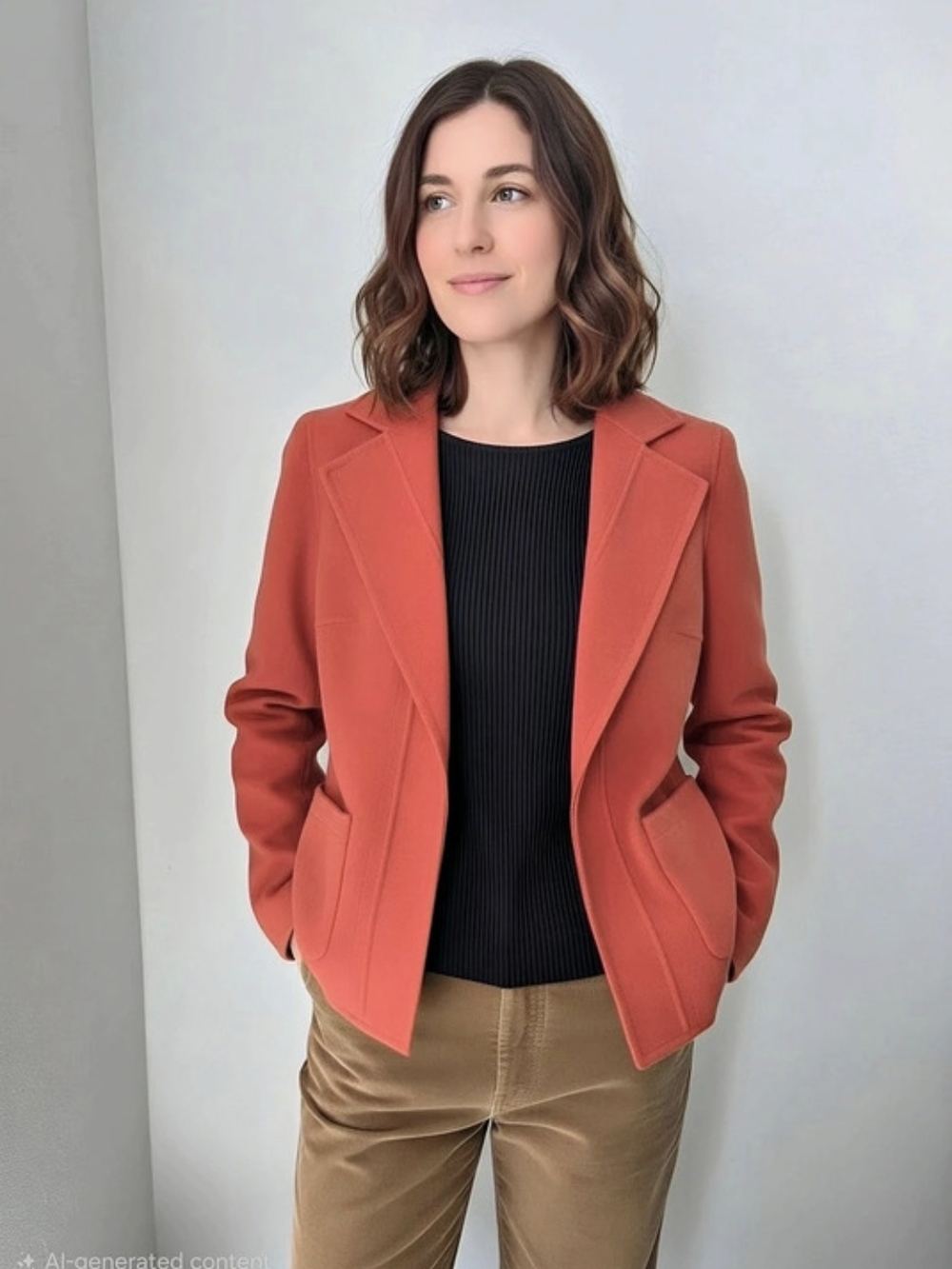*fair Women's Blazer Pumpkin Spice Orange Sz 2 Petites XS 100% Wool Costume